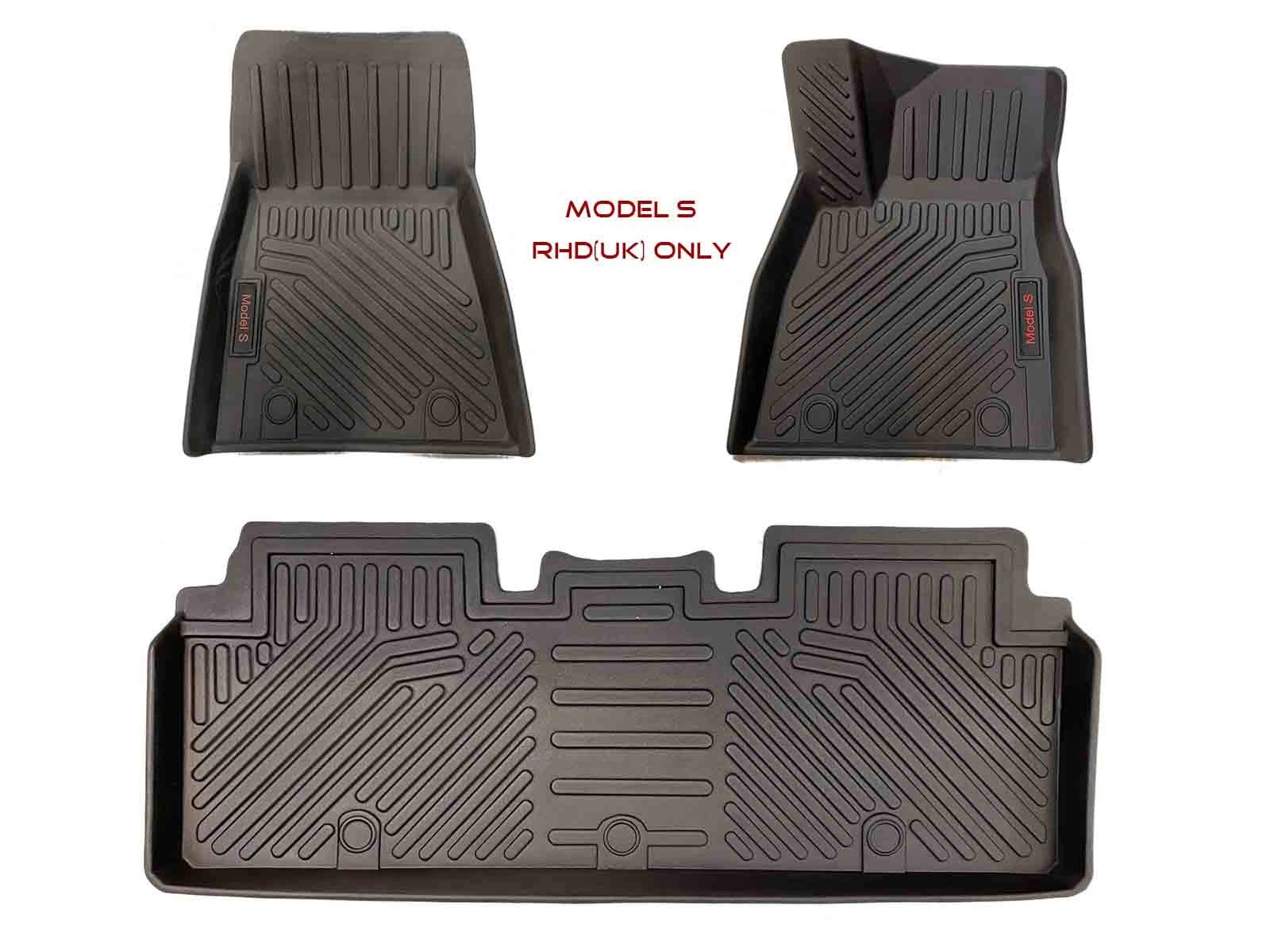 TeslaModelS:AllWeatherFloorMats(RecyclableRubber)–RightHandDrive
