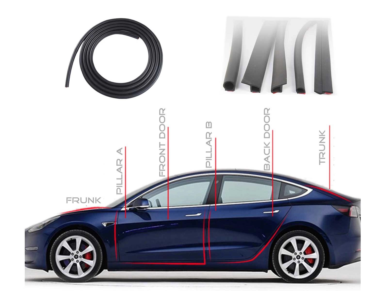 TeslaModelS:RubberSealStripsSet(4doors+Frunk+Trunk)