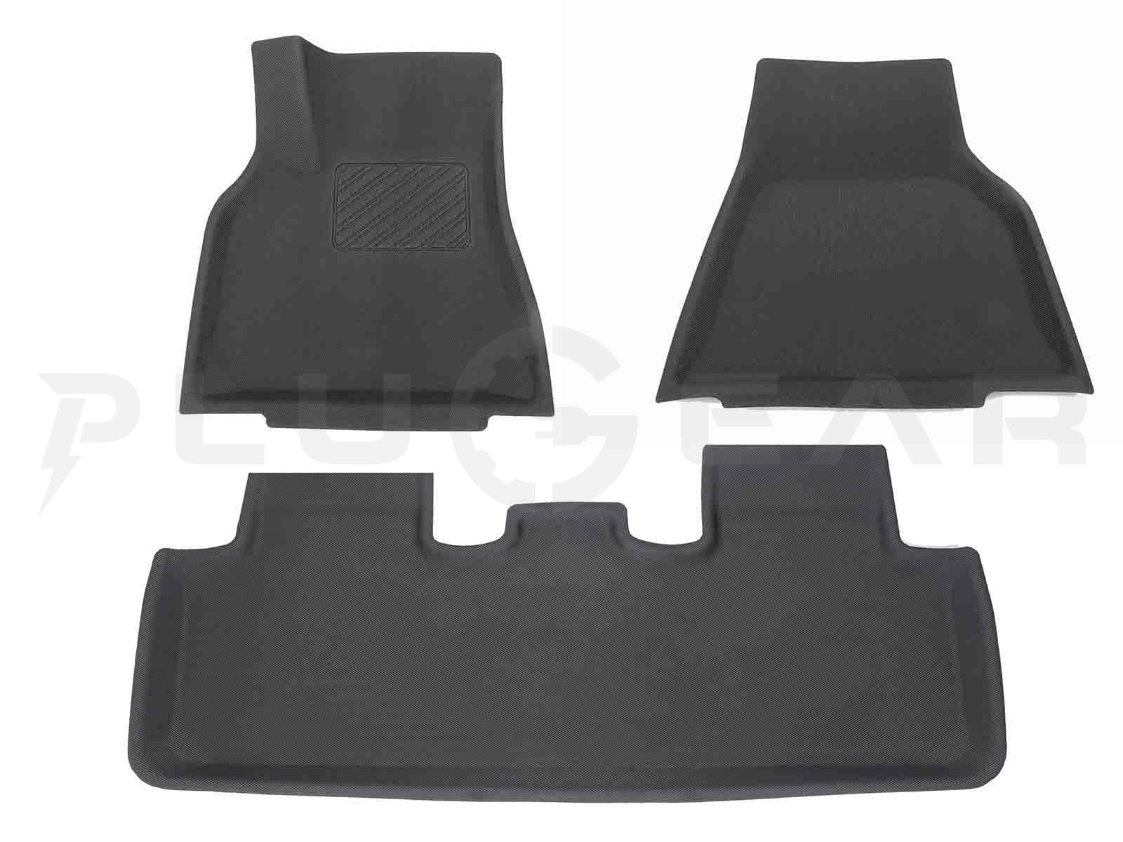 TeslaModelY:All-weatherInteriorFloorMatSet(3pcs,3D-TPRRubber)LHD