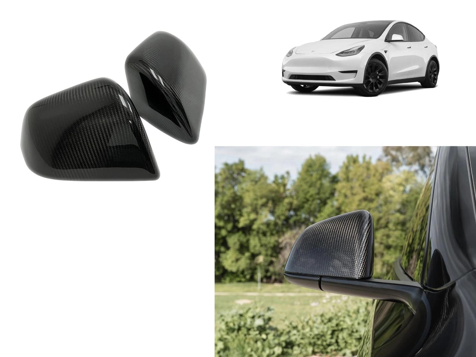 TeslaModelY:RearviewMirrorCovers(GenuineCarbonFiberCollection)