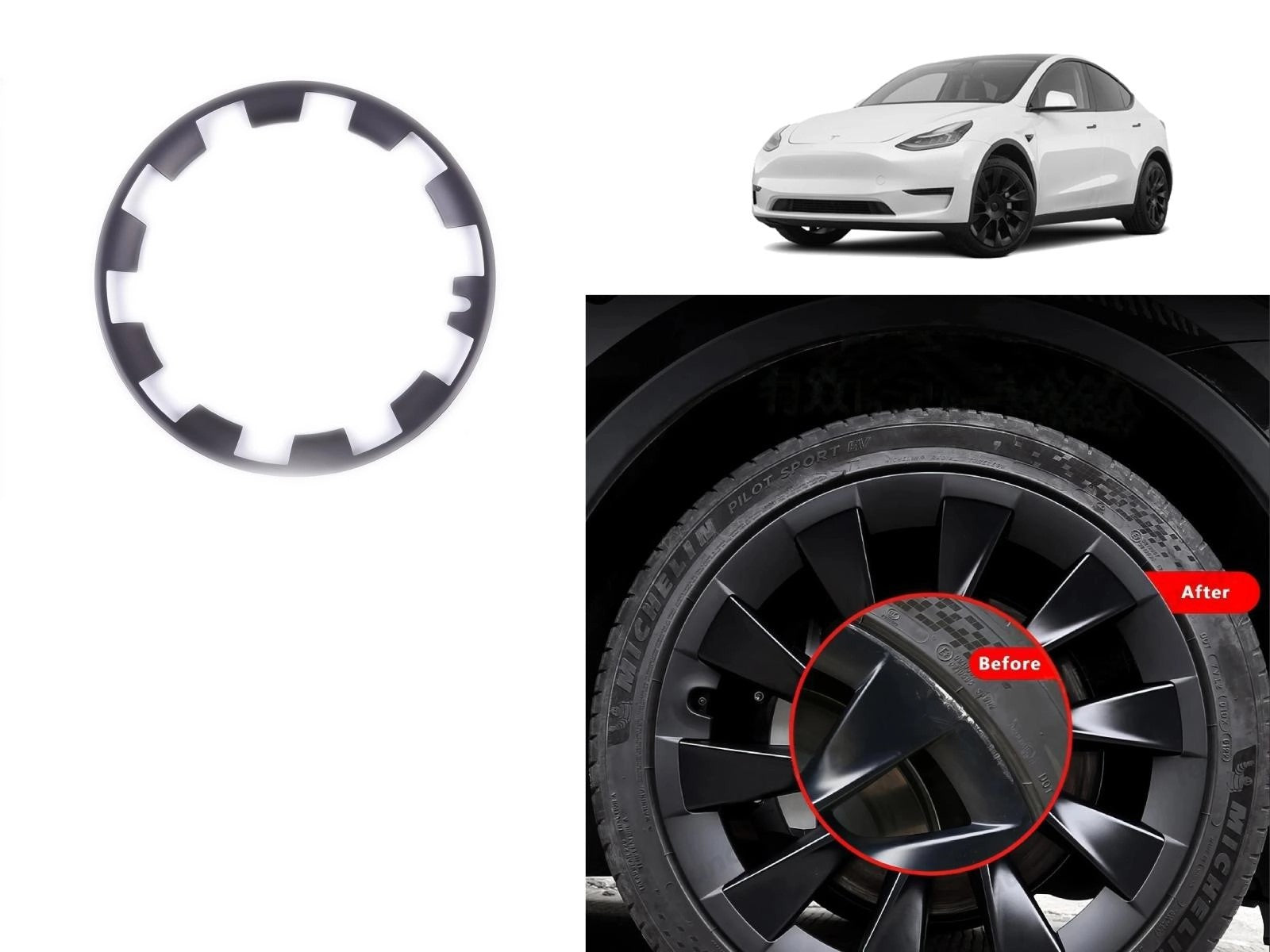 TeslaModelY:RimWheelHubProtectors(20inch,singlepack)