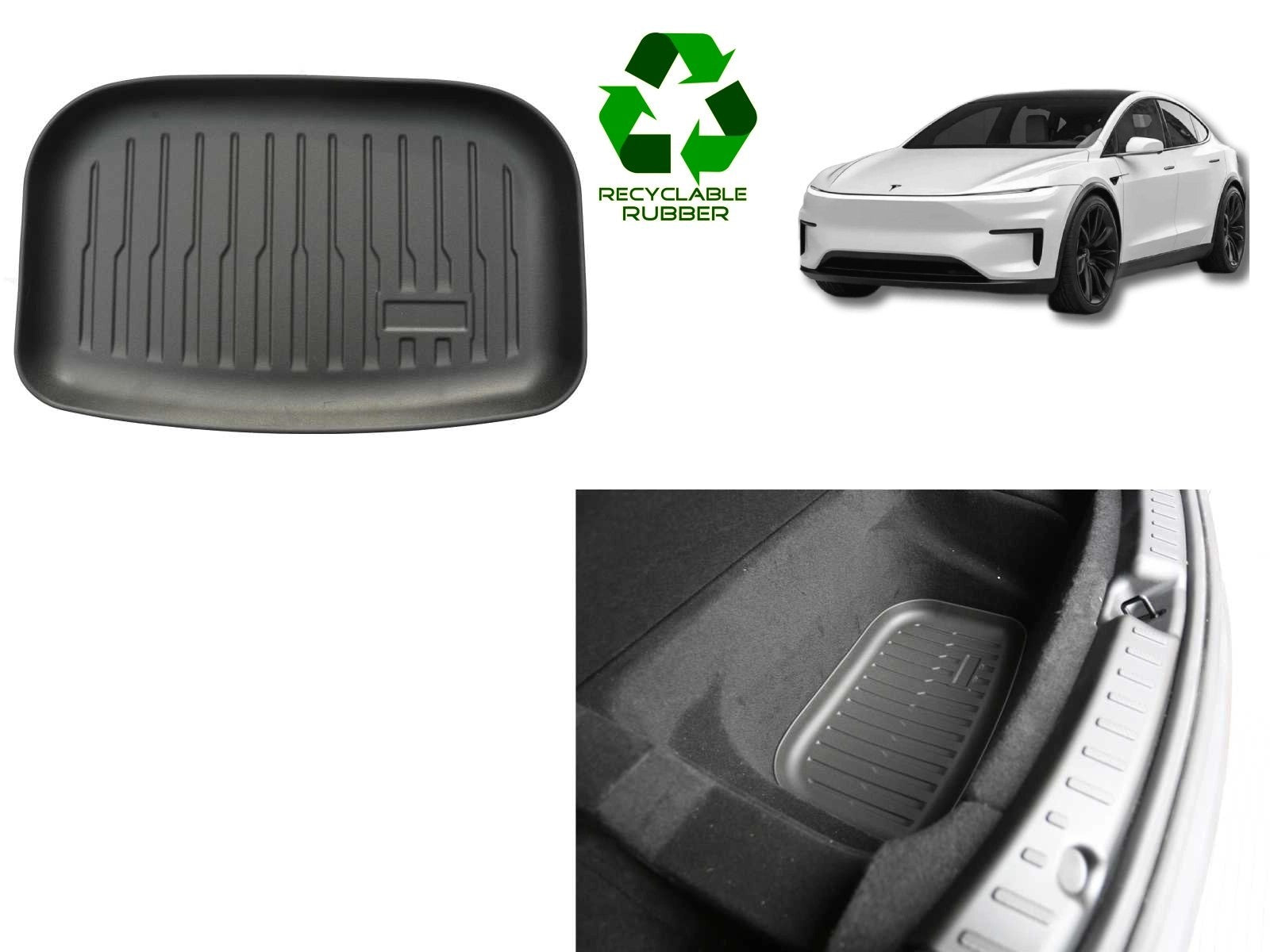 TeslaModelY2025Juniper:TrunkLowerCompartmentMat(PremiumRecyclableRubber)