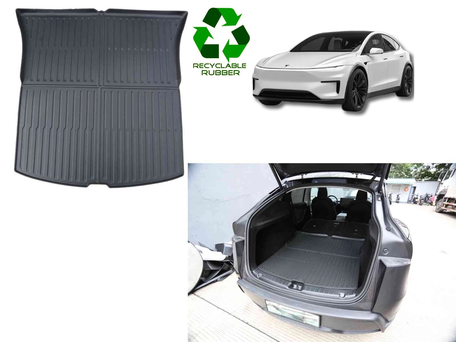 TeslaModelY2025Juniper:TrunkMat,BootLiner(PremiumRecyclableRubber)