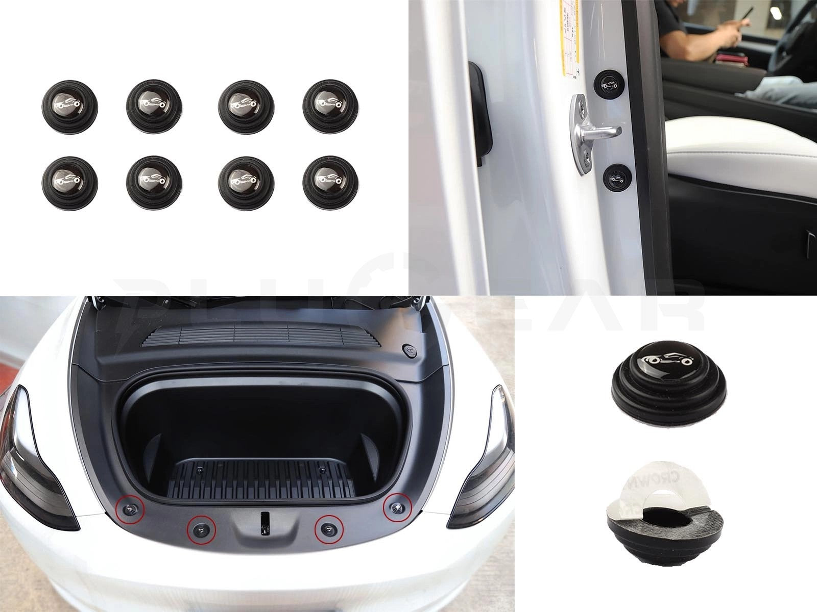 Universal:CarDoorShock-Absorbing&SilentGasket,BufferBumperCushions(8pcs)