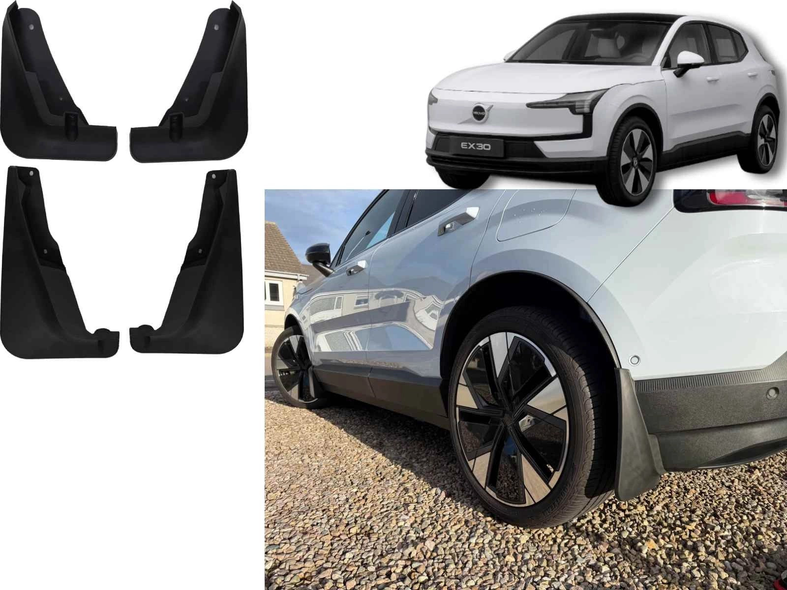 VolvoEX30:MudFlaps,SplashGuard(No-drilling,setof4)