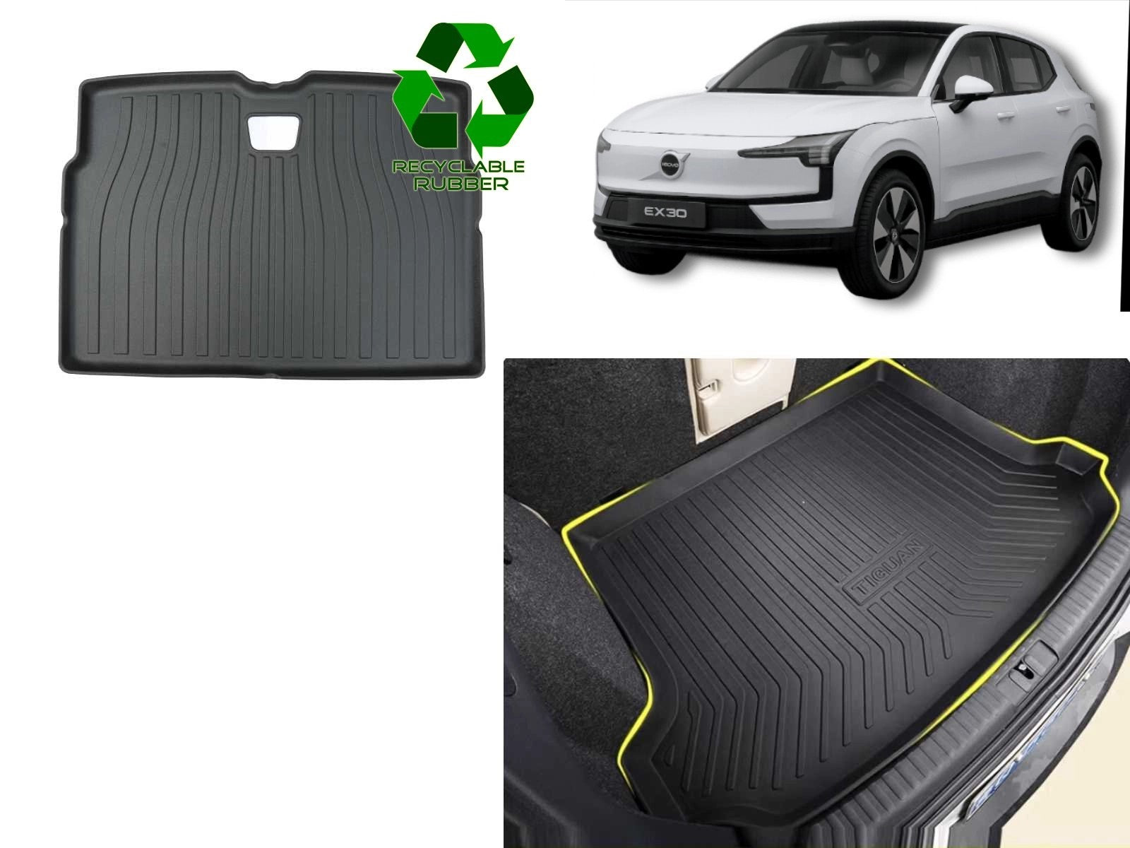 VolvoEX30:TrunkMat,BootLiner(PremiumRecyclableRubber)