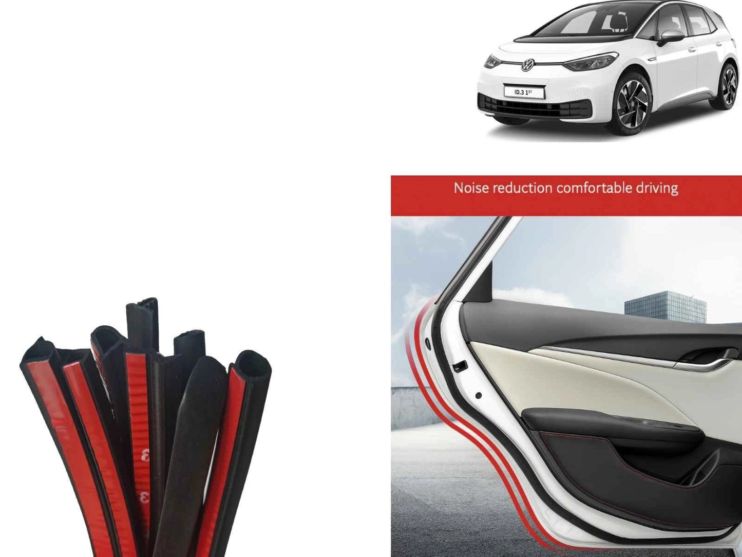 VWID.3:RubberSealStripsSetforOverallProtectionandNoiseReduction(4Doors,ABPillar,FrunkandTrunk)