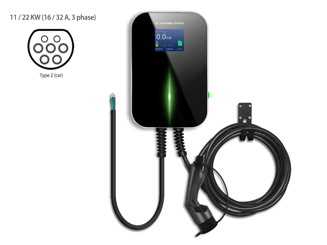 WallboxEVChargerâ€?1KWor22KWwith6mType2cabletocar