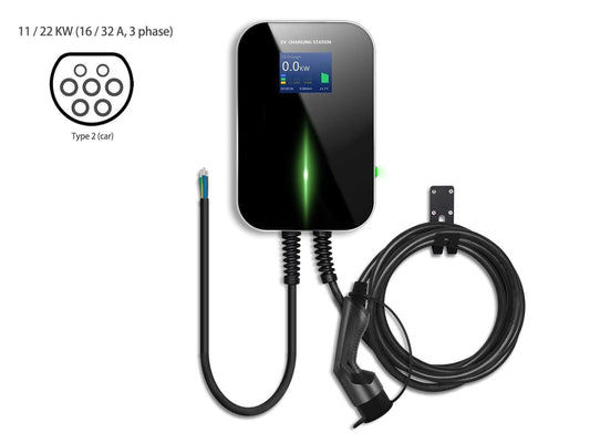 WallboxEVChargerâ€?1KWor22KWwith6mType2cabletocar